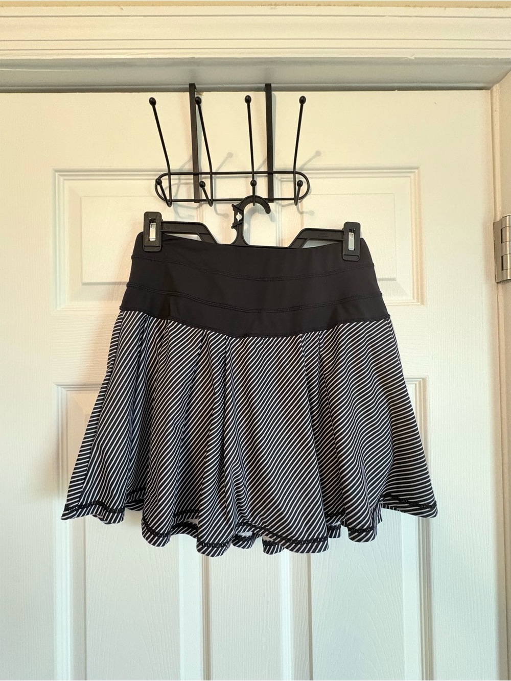kyodan black white striped athletic skort petite small ps